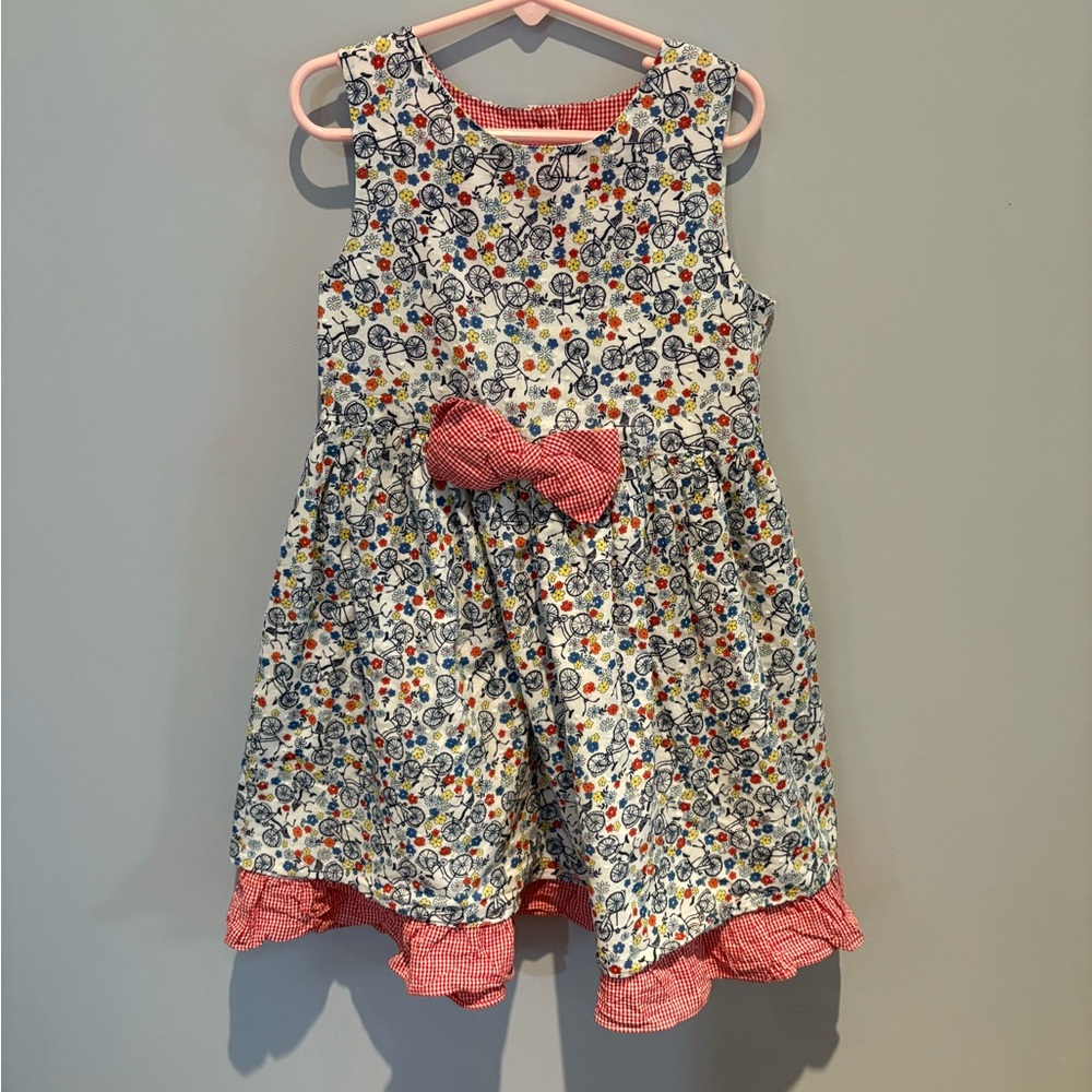 Pippa & Julie Floral Dress with Red Bow in size 6x